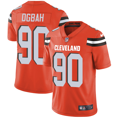 Nike Browns #90 Emmanuel Ogbah Orange Alternate Men's Stitched NFL Vapor Untouchable Limited Jersey